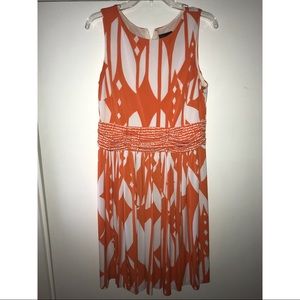 Orange and White Swing Dress